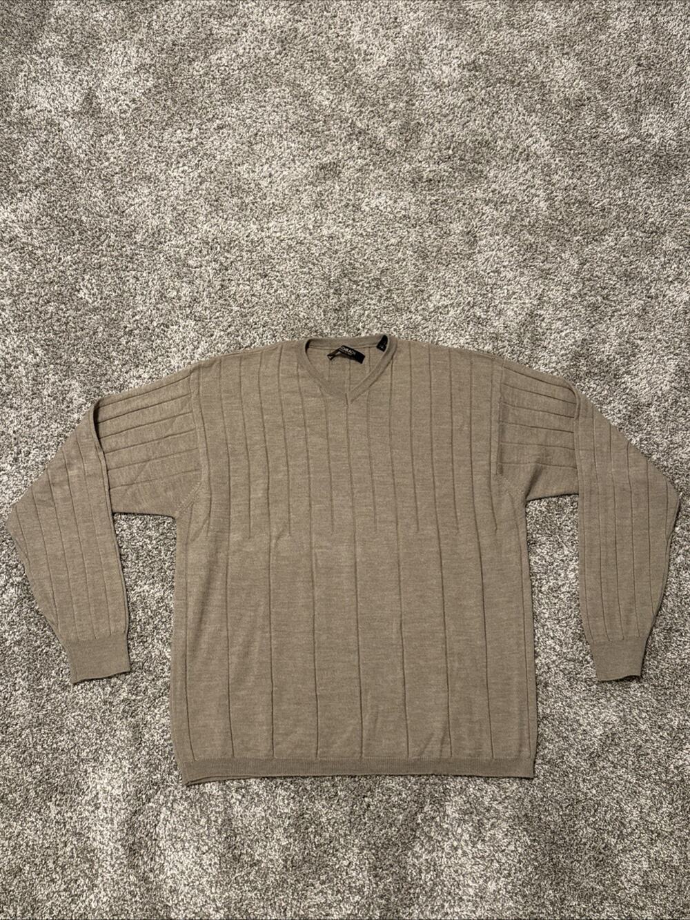 Bachrach Mens Beige Wool Blend Long Sleeve Pullover Sweater Size XL